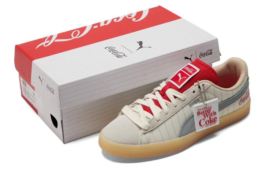 PUMA Coca-Cola x Suede 'Slate Pinstripes' 387049-01 - Image 7