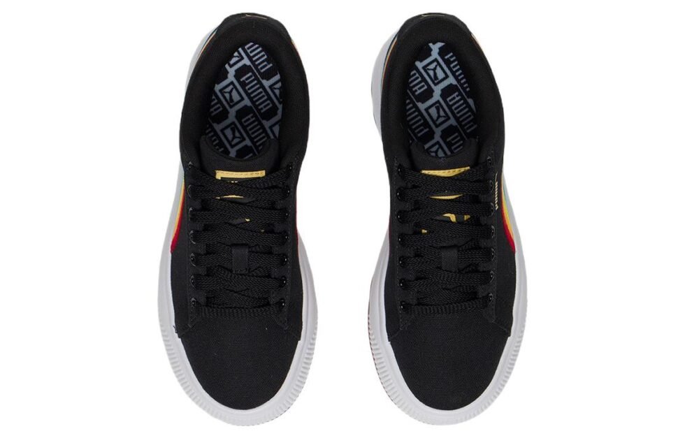 (WMNS) PUMA Suede Mayu Prism Low Tops Thick Sole Skateboarding Shoes Black 387240-01 - Image 4