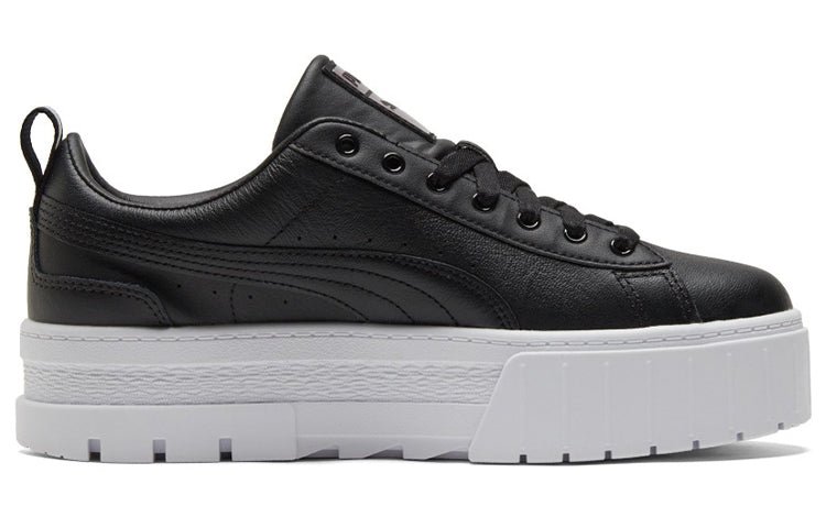 (WMNS) PUMA Mayze Lth Iridescent Sneakers Black/White 387269-02 - Image 2