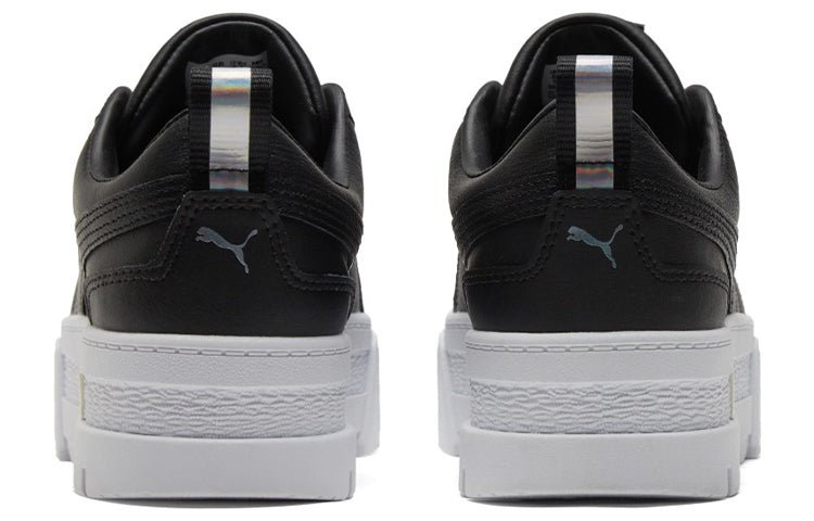 (WMNS) PUMA Mayze Lth Iridescent Sneakers Black/White 387269-02 - Image 5