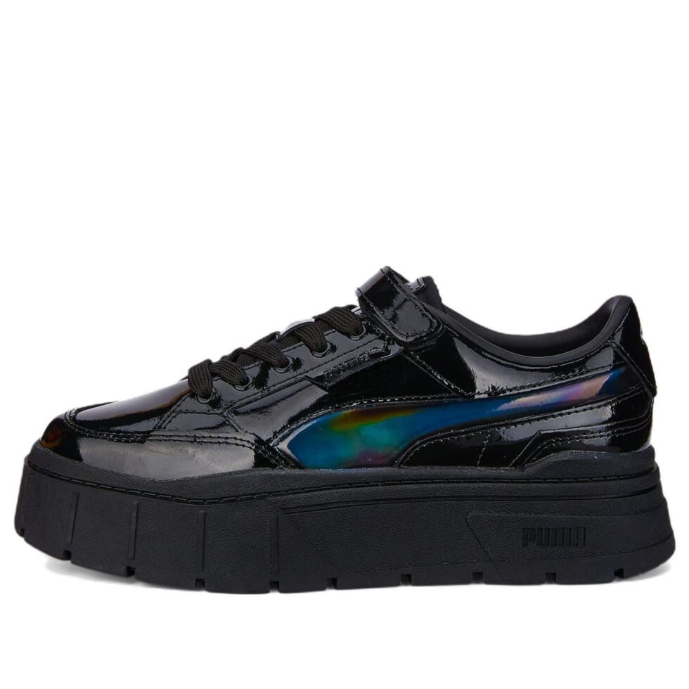 (WMNS) PUMA Mayze Stack 'Black Patent Iridescent' 387583-01