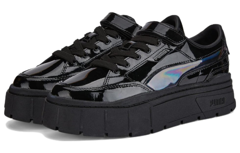 (WMNS) PUMA Mayze Stack 'Black Patent Iridescent' 387583-01 - Image 3
