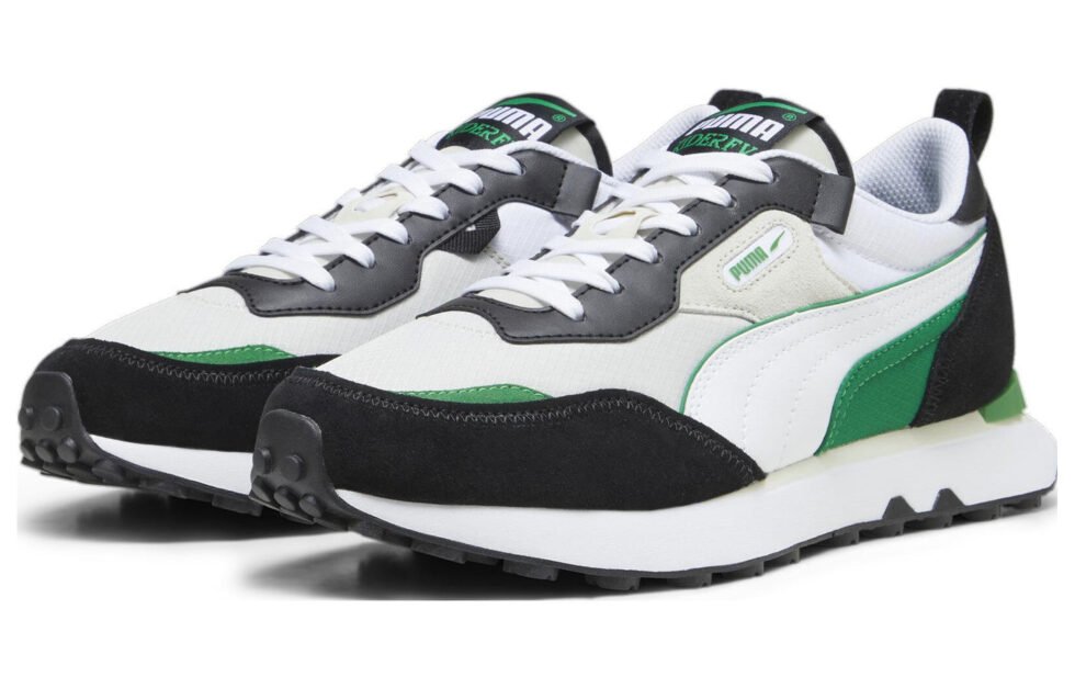 PUMA Future Rider FV Vintage Track Shoes 'White Black Green' 387672-34 - Image 4