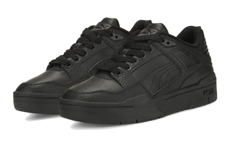 (GS) PUMA Slipstream Leather 'Triple Black' 387826-01 - Image 3