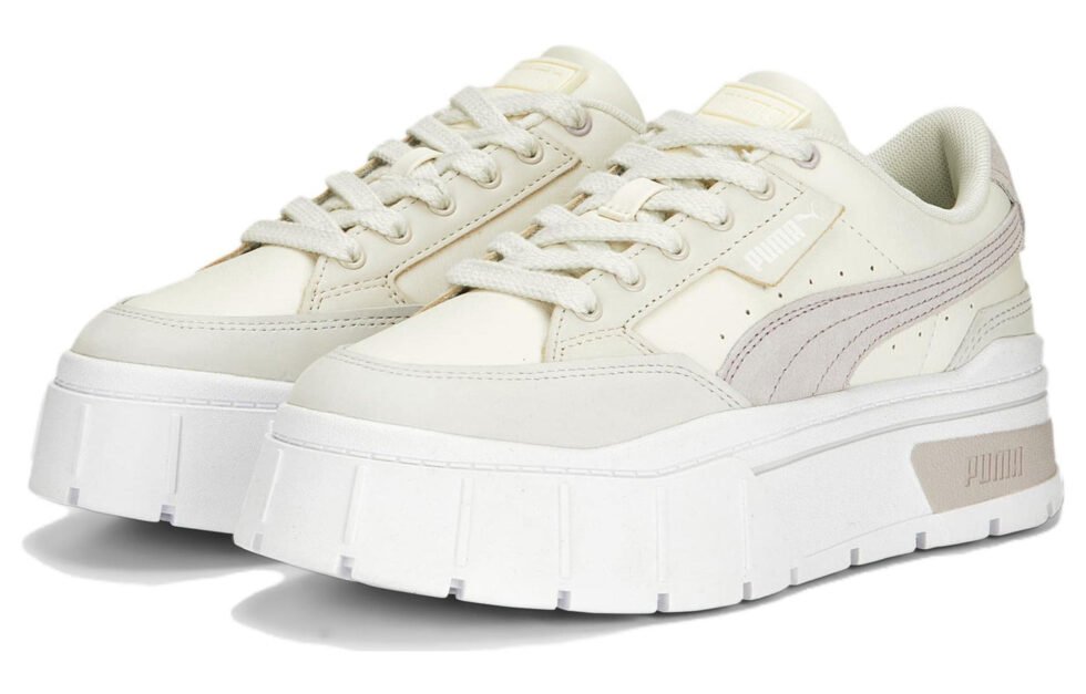 (WMNS) PUMA Mayze Stack Luxe 'Marshmallow Marble' 389853-01 - Image 4