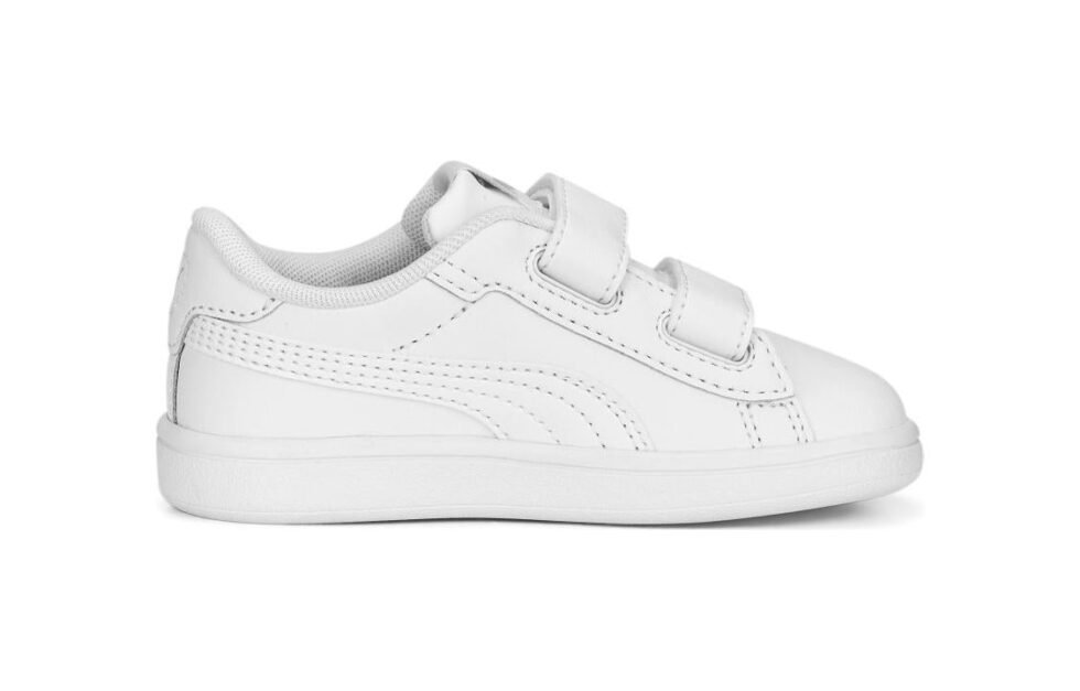 (TD) PUMA Smash 3.0 Leather Velcro 'White Cool Light Grey' 392034-02 - Image 2