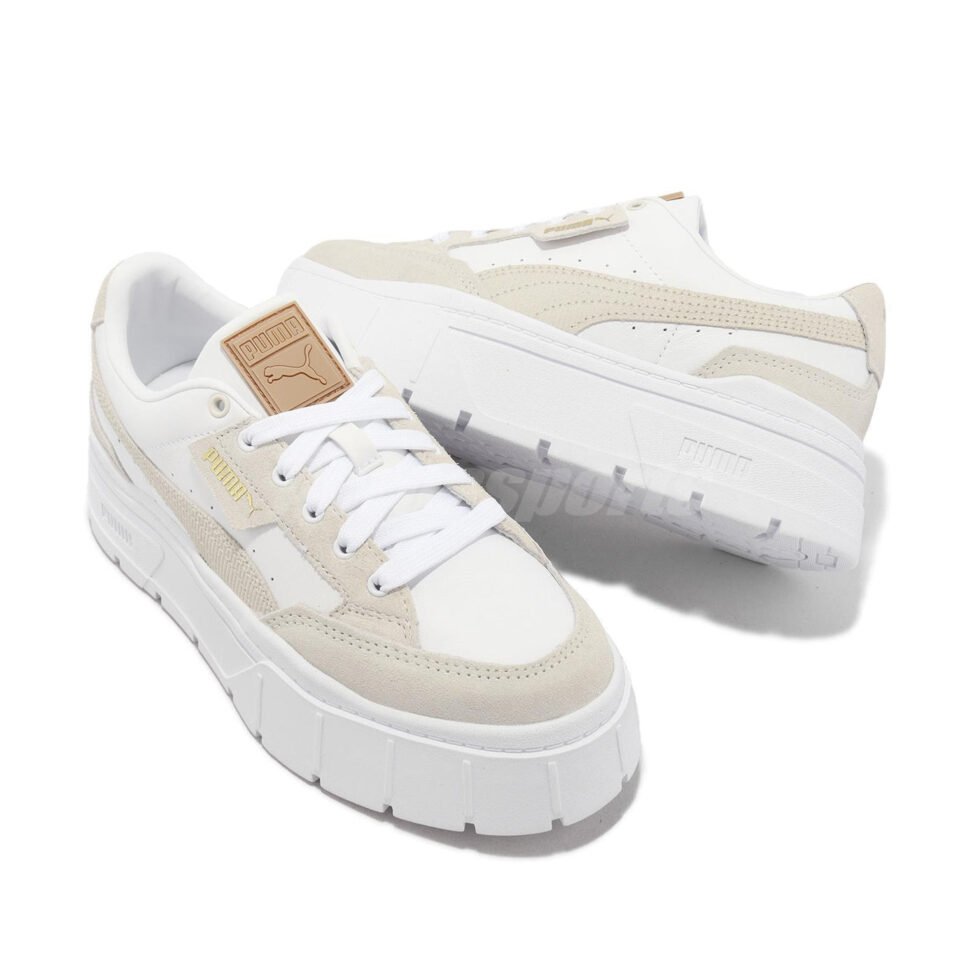 (WMNS) PUMA Mayze Stack Cord Sneakers 'White-Pristine' 392103-01 - Image 3