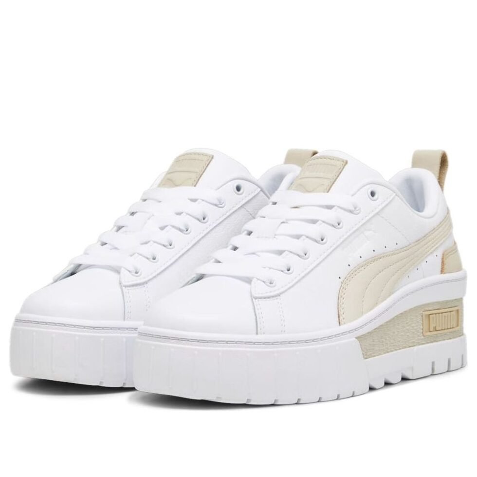 (WMNS) PUMA Mayze Wedge Lux 'White Khaki' 393090-01 - Image 3