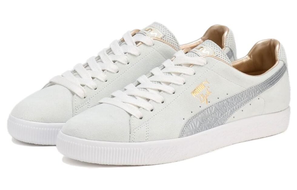 PUMA Clyde MIJ x Hajime Sorayama 'Feather Grey Silver' 394497-01 - Image 3