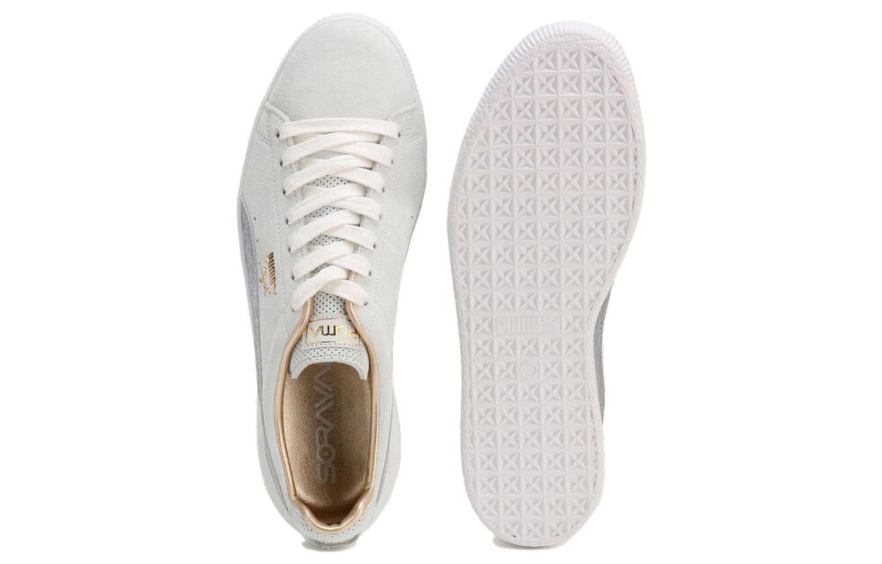 PUMA Clyde MIJ x Hajime Sorayama 'Feather Grey Silver' 394497-01 - Image 4