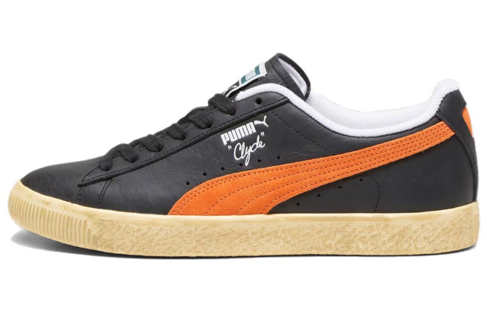 PUMA Clyde Vintage 'Black Rickie Orange' 394687-02 - Image 2