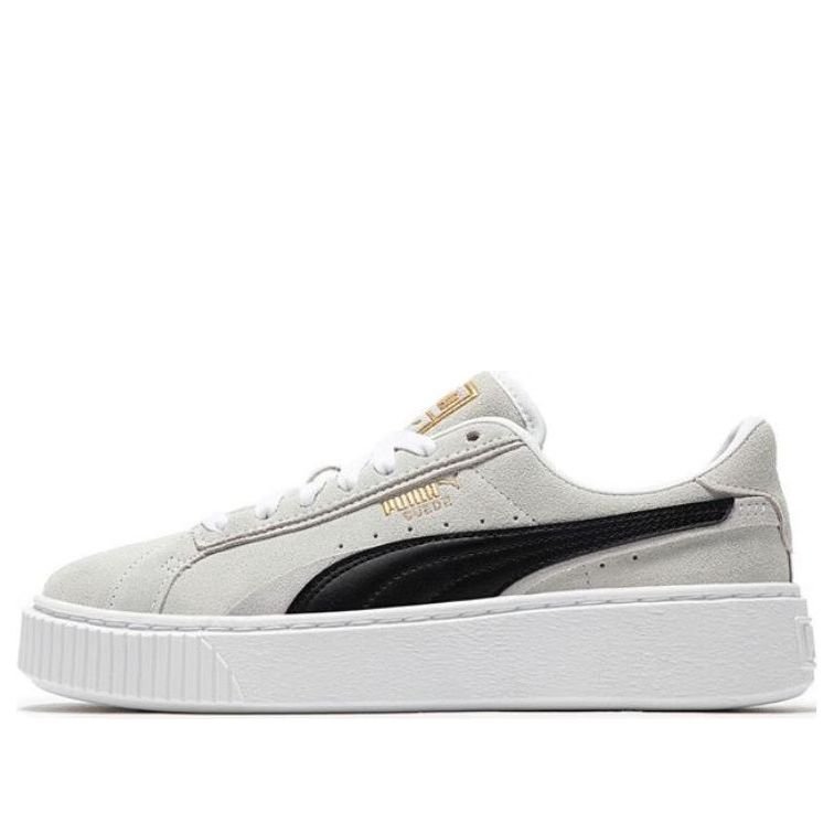 (WMNS) PUMA SuedePlatform 'White and Black' 395225-02