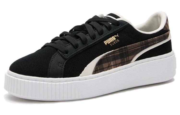 (WMNS) PUMA Suede Plat Form Plaid 'Black' 395228-01 - Image 2
