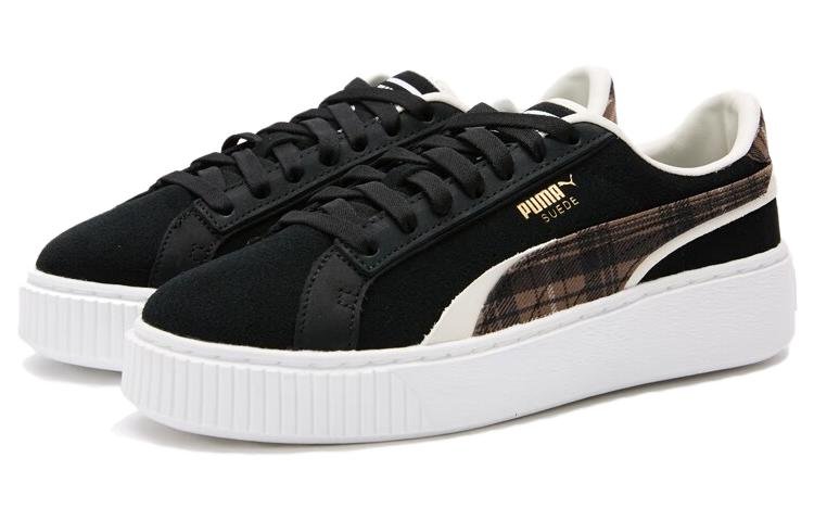 (WMNS) PUMA Suede Plat Form Plaid 'Black' 395228-01 - Image 3