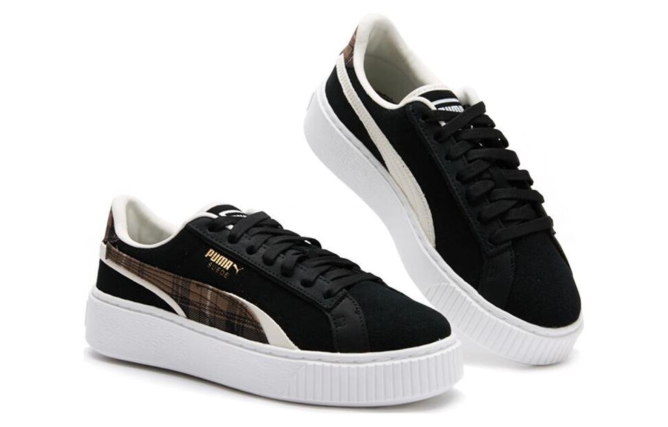 (WMNS) PUMA Suede Plat Form Plaid 'Black' 395228-01 - Image 5