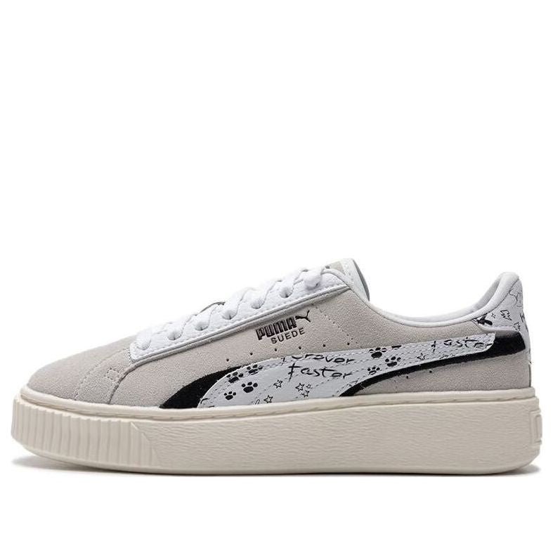(WMNS) PUMA Suede Platform Draw 'Grey White' 395904-02