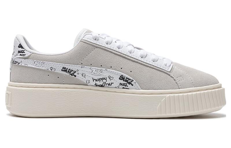 (WMNS) PUMA Suede Platform Draw 'Grey White' 395904-02 - Image 3