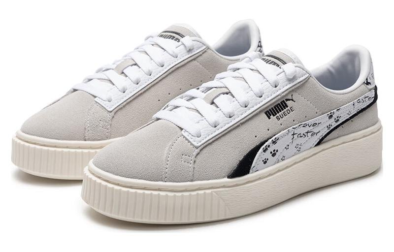 (WMNS) PUMA Suede Platform Draw 'Grey White' 395904-02 - Image 4