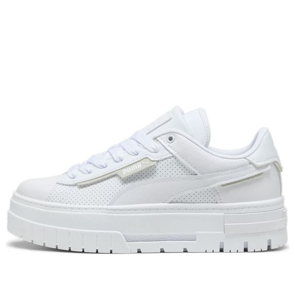 (WMNS) PUMA Mayze Crushed Leather 'White' 396011-01