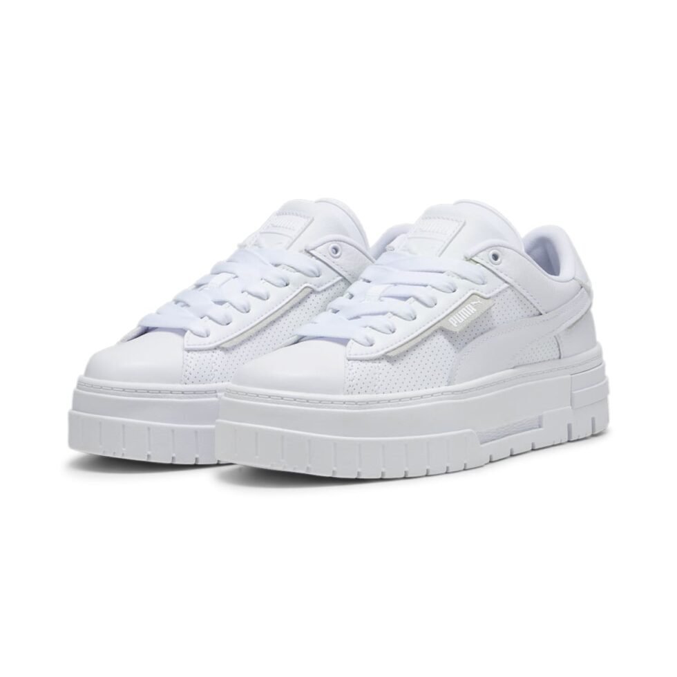 (WMNS) PUMA Mayze Crushed Leather 'White' 396011-01 - Image 3