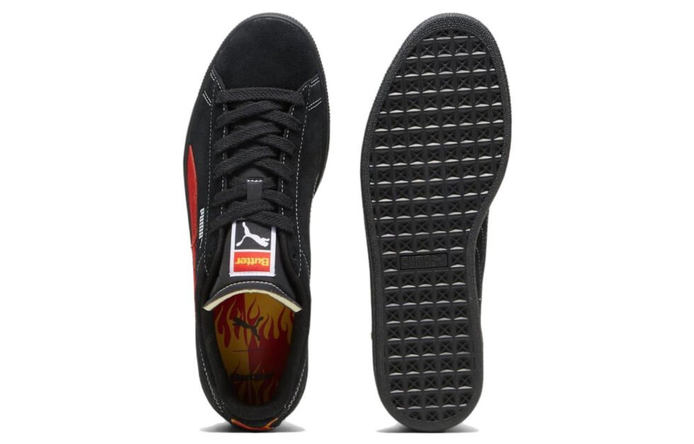 PUMA x Butter Goods Suede Classic Shoes 'Black Red' 396127-01 - Image 5