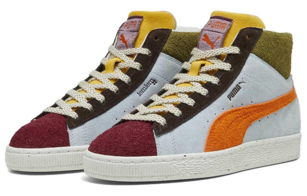 (WMNS) PUMA Lemlem x Suede Mid 'Icy Blue Cayenne Pepper' 396629-01 - Image 4