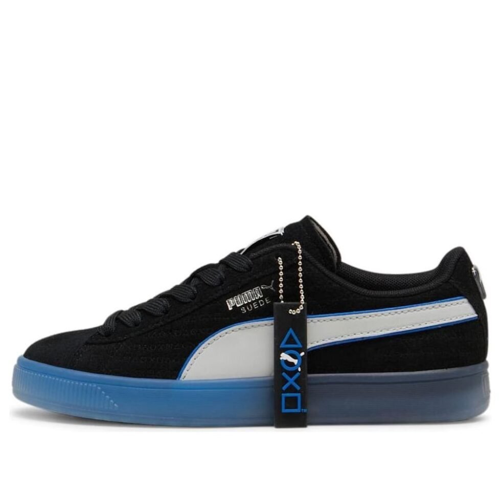 (GS) PUMA PlayStation Suede 'Black Glacial Grey' 396655-02