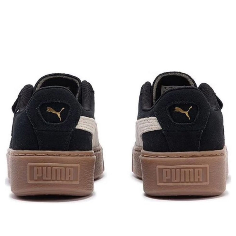 (WMNS) PUMA Suede Platform Cutout 'Black White Brown' 397233-01 - Image 3