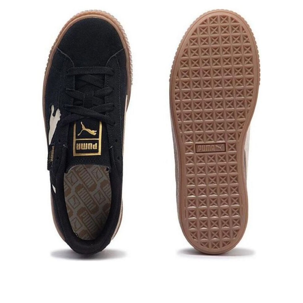 (WMNS) PUMA Suede Platform Cutout 'Black White Brown' 397233-01 - Image 4