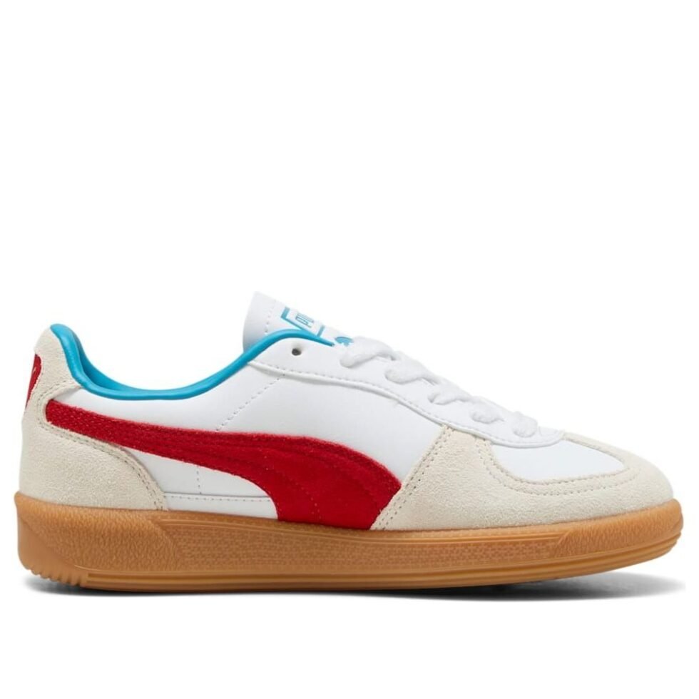 (GS) PUMA Palermo Leather 'White Red' 397275-10 - Image 2