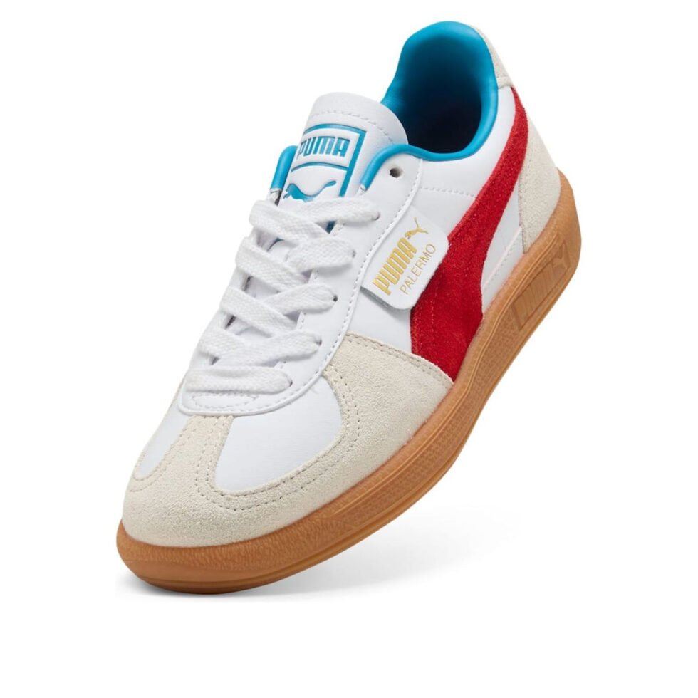 (GS) PUMA Palermo Leather 'White Red' 397275-10 - Image 3