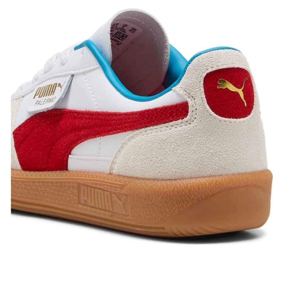 (GS) PUMA Palermo Leather 'White Red' 397275-10 - Image 4