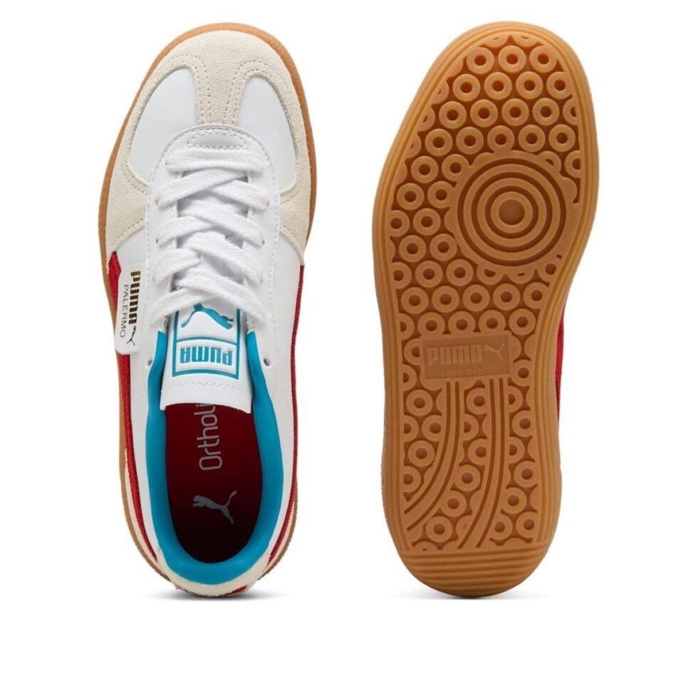(GS) PUMA Palermo Leather 'White Red' 397275-10 - Image 5