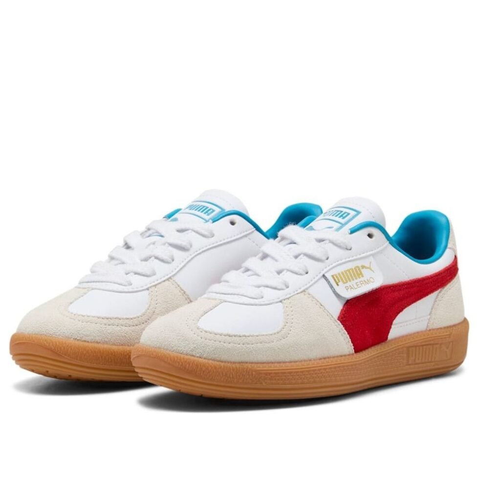 (GS) PUMA Palermo Leather 'White Red' 397275-10 - Image 6