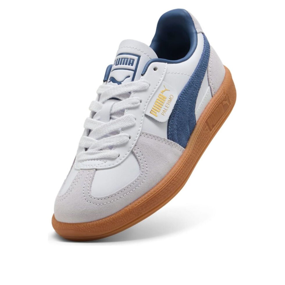 (GS) PUMA Palermo Leather 'White Dark Indigo' 397275-11 - Image 3