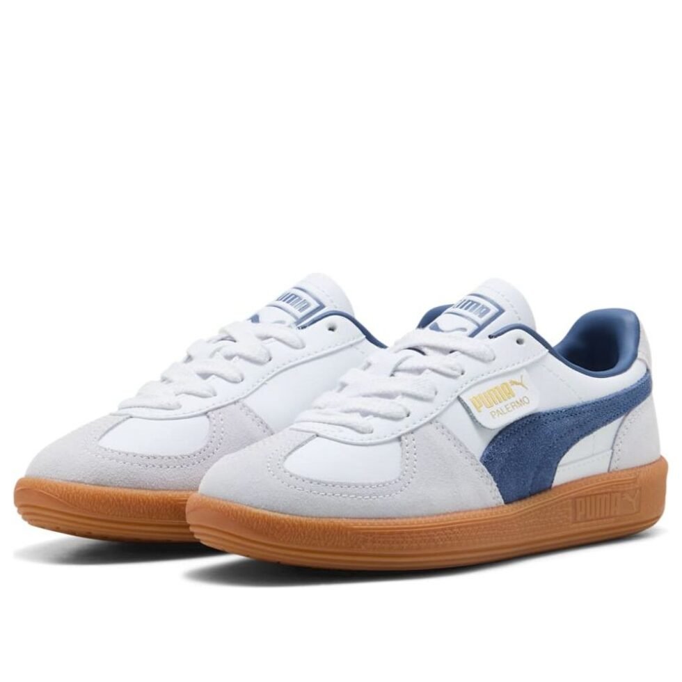 (GS) PUMA Palermo Leather 'White Dark Indigo' 397275-11 - Image 6