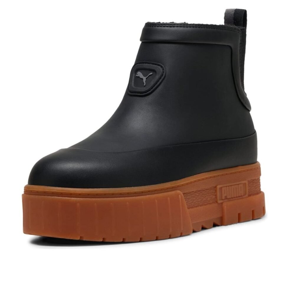 (WMNS) PUMA Mayze Wellis Leather Mid 'Black' 398535-01 - Image 2