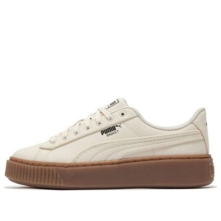 (WMNS) PUMA Basket Platform Canvas 'Beige' 399251-02