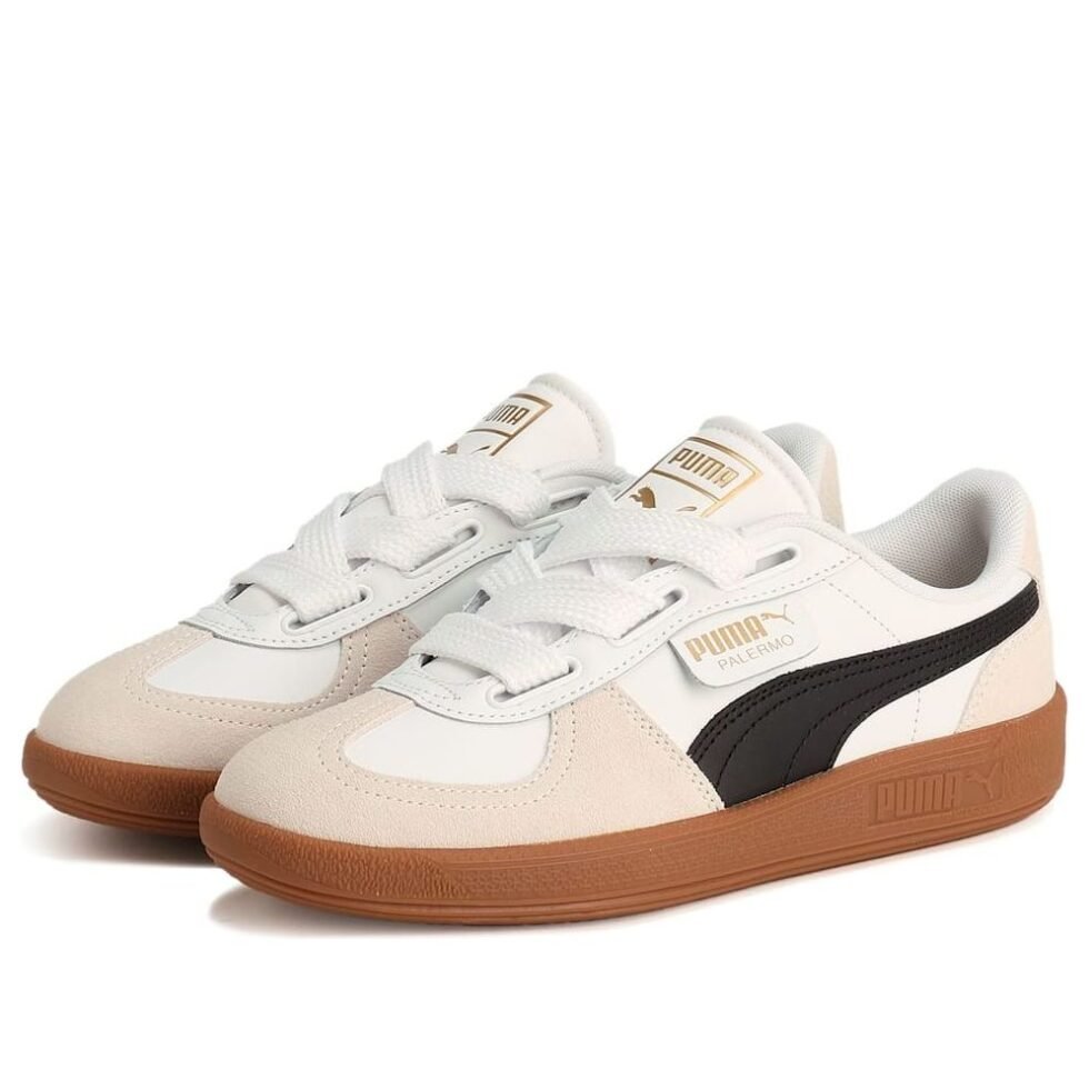 (WMNS) Puma Palermo Wide Lace SD 'White Black Vapor Grey' 402109-01 - Image 3
