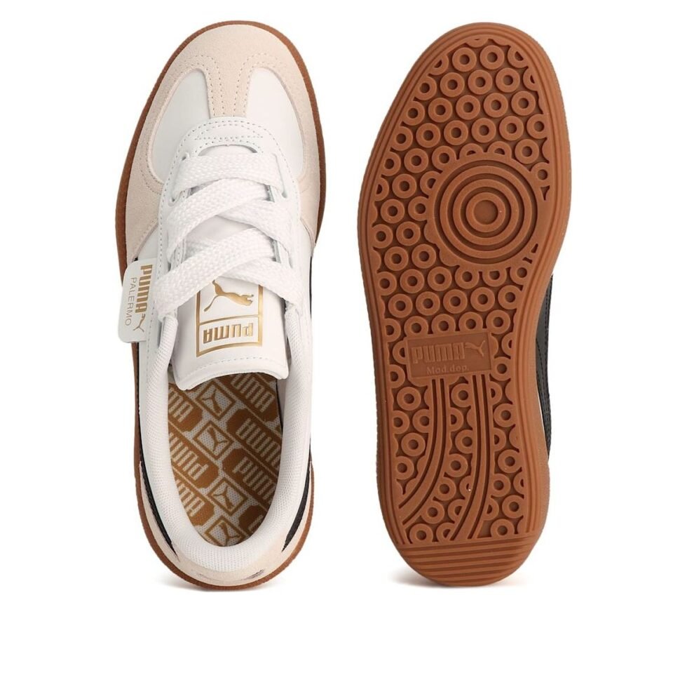 (WMNS) Puma Palermo Wide Lace SD 'White Black Vapor Grey' 402109-01 - Image 4