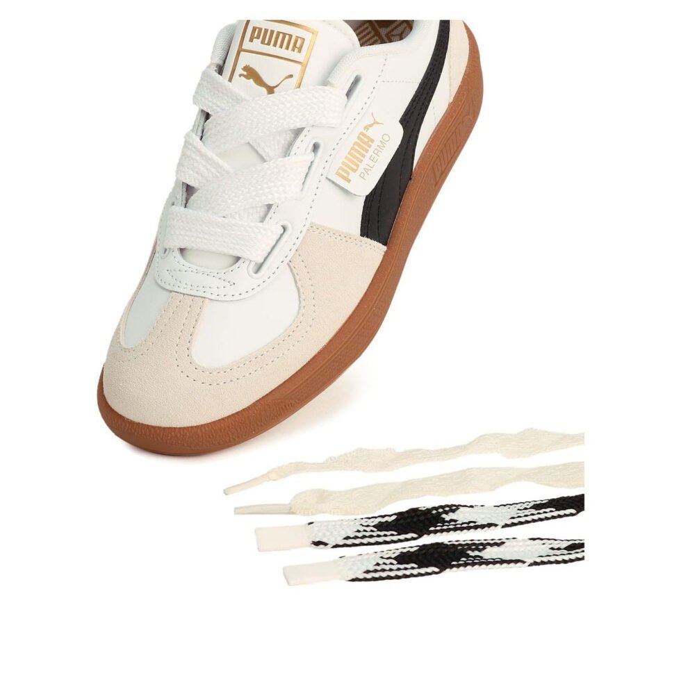(WMNS) Puma Palermo Wide Lace SD 'White Black Vapor Grey' 402109-01 - Image 5