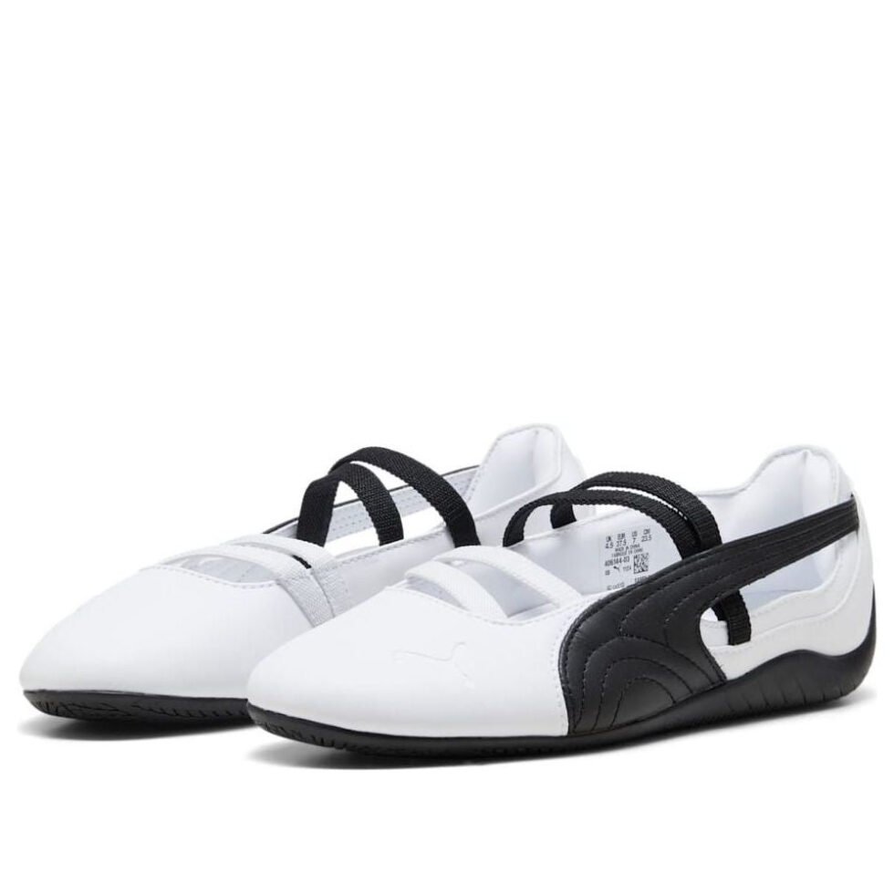 (WMNS) PUMA Speedcat Ballet Leather 'White Black' 406144-03 - Image 6