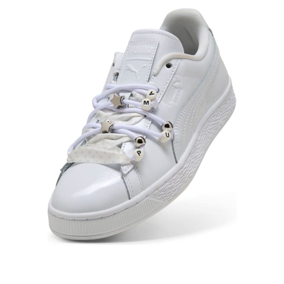 (WMNS) PUMA Suede Bloom Patent 'White Feather Gray' 409001-01 - Image 3