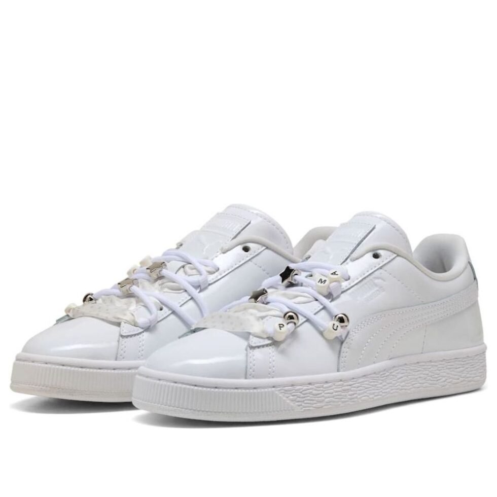 (WMNS) PUMA Suede Bloom Patent 'White Feather Gray' 409001-01 - Image 6