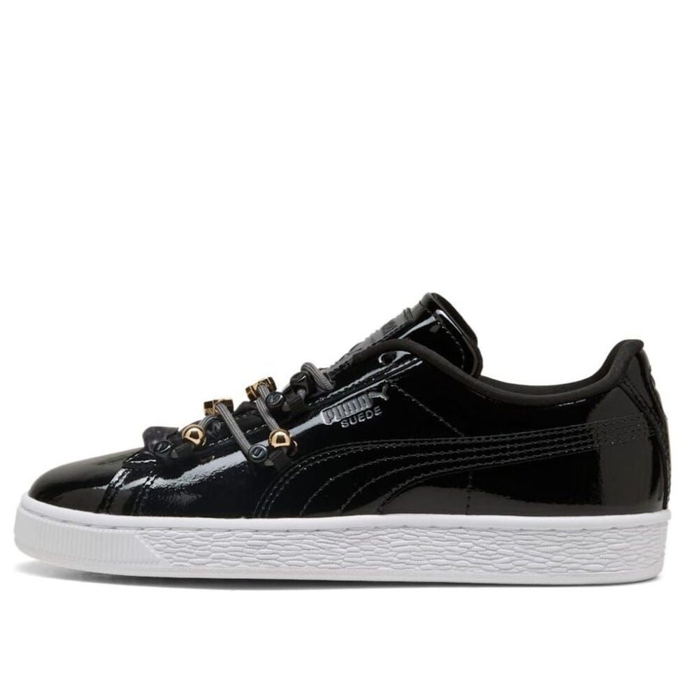 (WMNS) PUMA Suede Bloom Patent 'Black White' 409001-02
