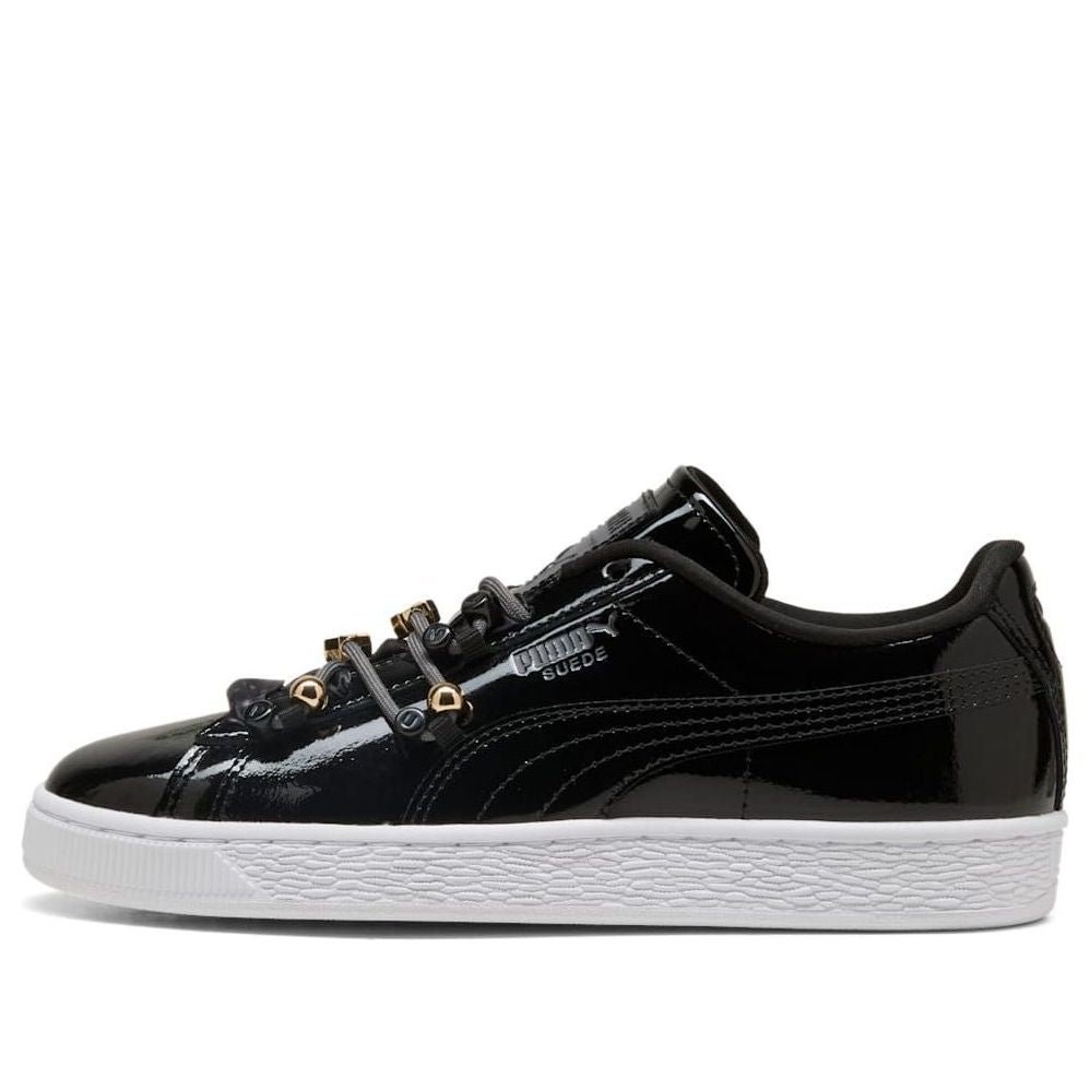 (WMNS) PUMA Suede Bloom Patent 'Black White' 409001-02