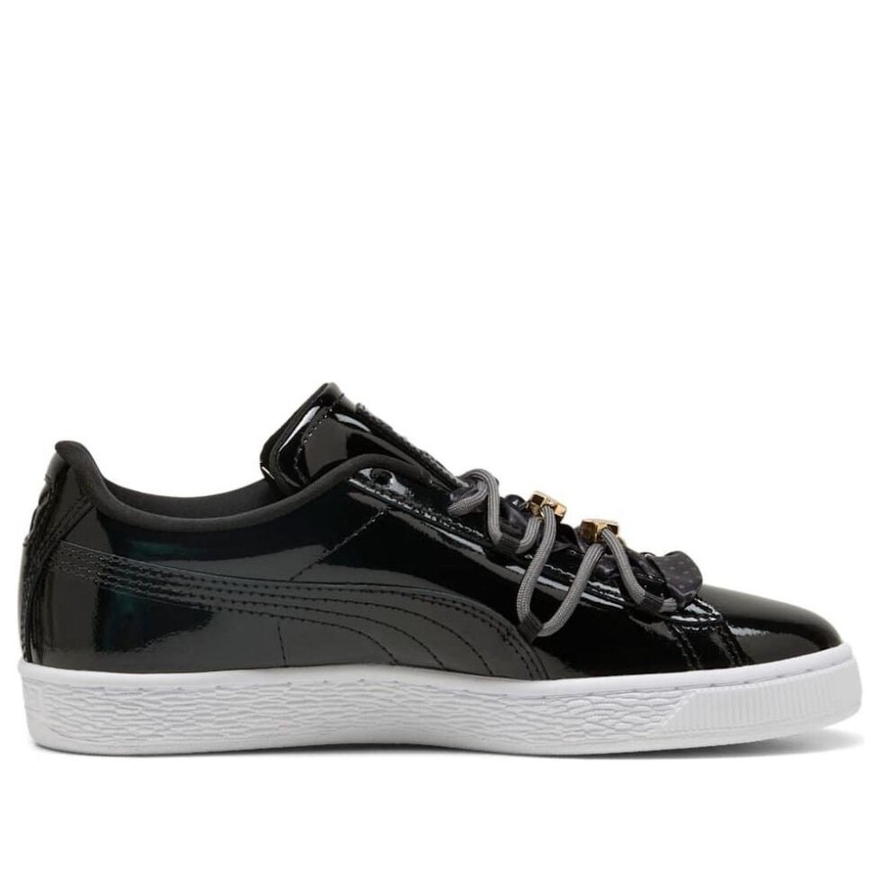 (WMNS) PUMA Suede Bloom Patent 'Black White' 409001-02 - Image 2