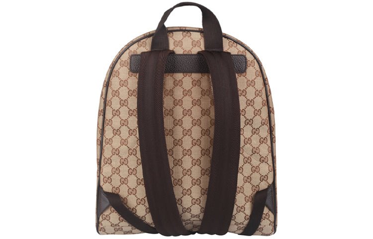 Gucci Logo Leather Logo Canvas schoolbag Backpack Unisex / / Brown Classic 449906-KY9NN-9873 - Image 3