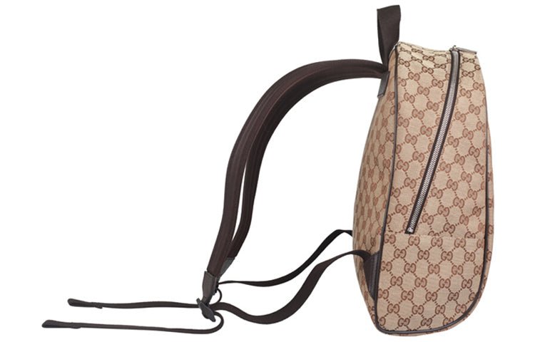 Gucci Logo Leather Logo Canvas schoolbag Backpack Unisex / / Brown Classic 449906-KY9NN-9873 - Image 4