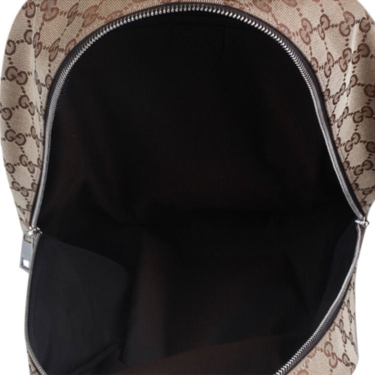 Gucci Logo Leather Logo Canvas schoolbag Backpack Unisex / / Brown Classic 449906-KY9NN-9873 - Image 5